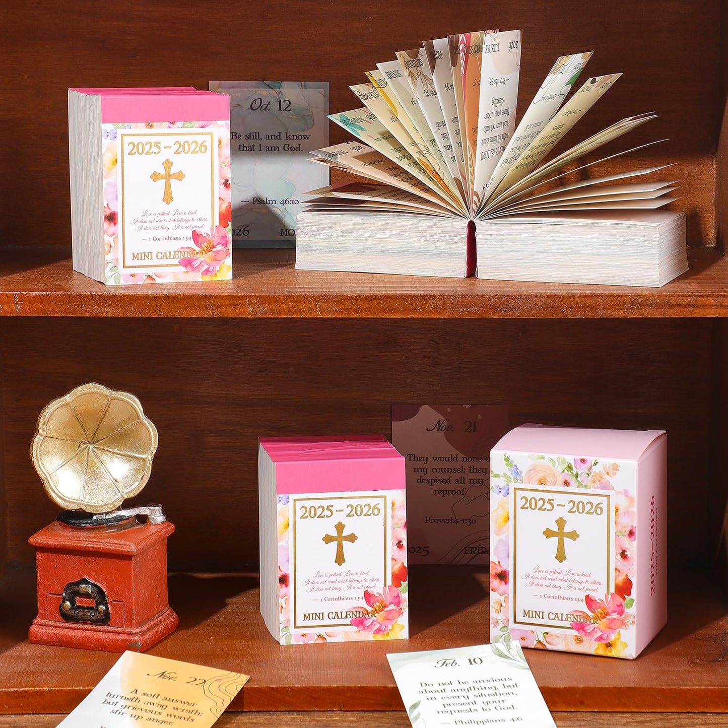 457 Sheets Daily Tear-Off Mini Desk Calendar Octomber 2025 - December 2026, A Bible Verse A Day Pocket Calendar for Planners Scrapbooking Journaling Notesbook, Perfect Christian Gifts for Women Kids
