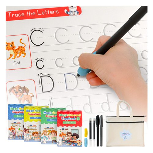 Grooved Writing Books for Kids 3-5, 6-10 with Positive Affirmations & Mindfulness; Magic Grooved Writing Practice for Kids; Teacher Must Haves for Preschool, Kindergarten or Elementary Kids Books.