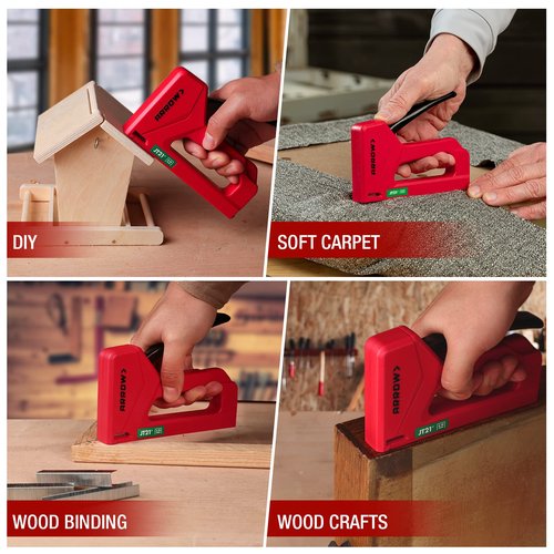Arrow Light Duty Staple Gun, Lightweight Upholstery Stapler Kit for Wood with 1000 JT21 Staples, Plastic Housing Tacker for Crafts, Fabric, DIY, Household