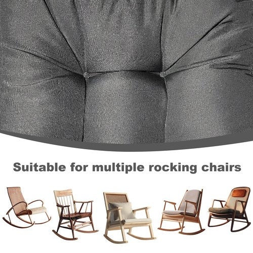 Activance Rocking Chair Cushions Indoor/Outdoor, Large Rocking Chair Pads with Ties High Density Water Resistant Non Slip Durable Back and Seat Cushion 3 Piece Set, Grey
