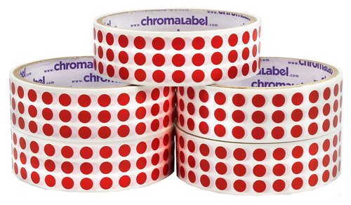 ChromaLabel 0.25 Inch Standard Red Permanent Adhesive Color Code Dot Label Kit, 1000 Stickers per Roll, 5 Pack