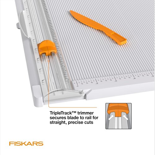 Fiskars Trim & Score Board - 12" TripleTrack System with Integrated Scoring Surface | Portable Folding Design