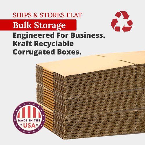 Partners Brand 18x6x45 Corrugated Cardboard Boxes, 18"L x 6"W x 45"H, Pack of 5 | Shipping, Packaging, Moving, Storage Box for Business, Strong Wholesale Bulk Boxes 18x6x45