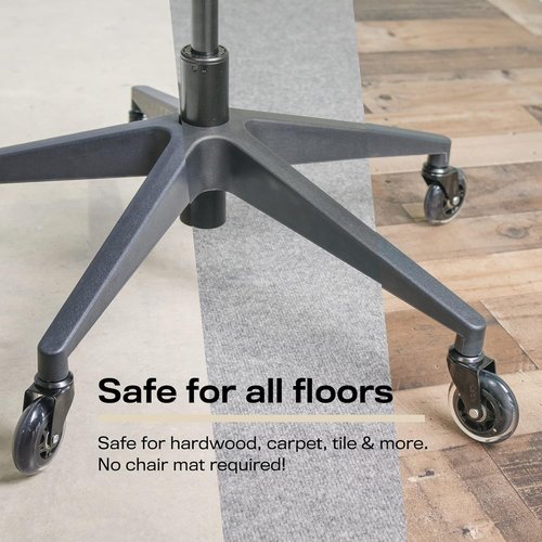 Office Oasis Rollerblade Office Chair Wheels - Smooth, Quiet Casters for Hardwood & Carpet - Set of 5 - Black