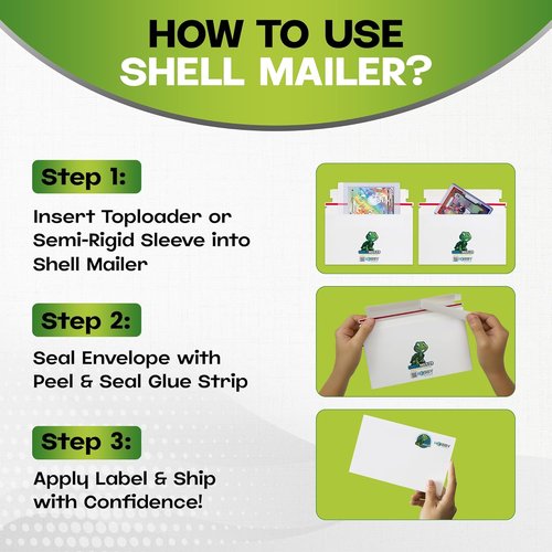 Hobby Armor 500 Pack Shell Mailer Trading Card Envelopes - 7" x 4.35" Perfect for Shipping Semi-Rigid Cards