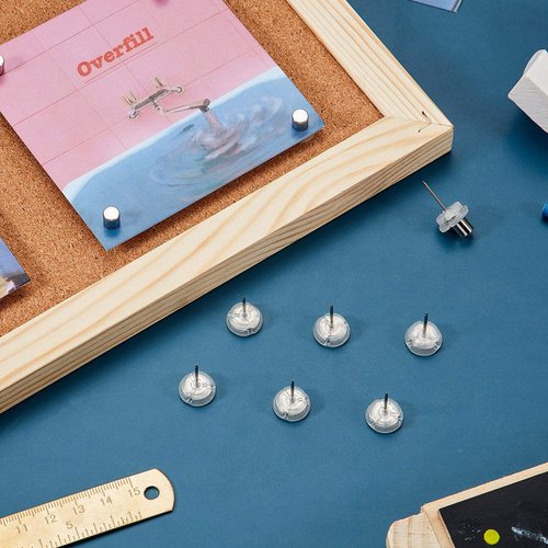 Outus 20 Sets Magnetic Push Pin Magnet Thumb Tack Poster Hanger Thumb Tacks for Wall School Supplies Classroom Decoration Bulletin Boards (Silver)