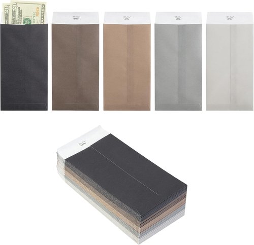 Mr. Pen Money Envelopes - 100 Pack Cash Envelopes in 5 Muted Luxe Colors | 6.5" x 3.5" Size