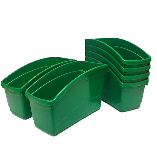 S&S Worldwide Book Bins Set, 10-1/2" Length, 4" Width, Green, Pack of 6