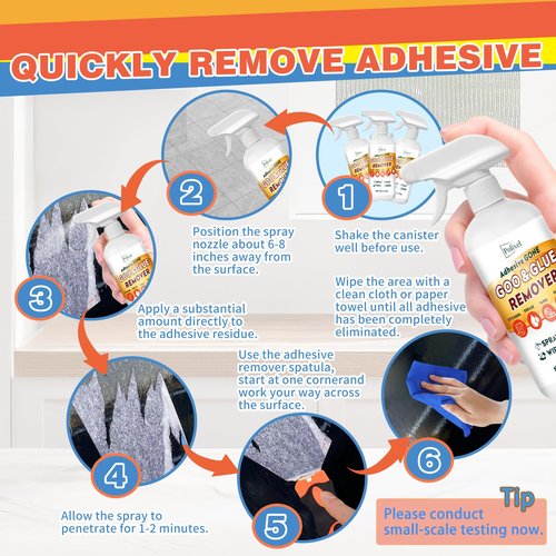 POLIXEL Adhesive Remover Goo & Glue Remover with Plastic Scraper Sticker Remover for Stickers, Labels, Decals, Residue, Tape, Gum, Grease, Tar, Crayon, Glue - 10oz/ 300ml