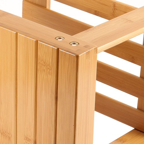 HOIGON 2 Pack 13 Inches Bamboo Step Stool, Bamboo Foot Stool with Storage Shelf, Non-Slip Stepping Stools for Home, Garden,Bathroom
