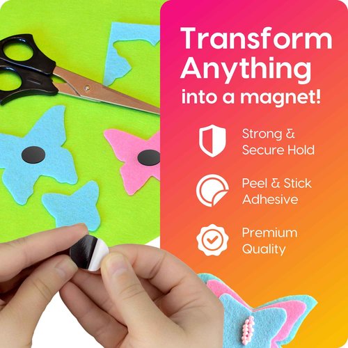 Hygloss 1000 Pcs Magnetic Dots with Adhesive Backing – 3/4-Inch Round Sticky Magnet Dots – Small Magnets for Crafts – Thin Flat Circle Magnetic Stickers for Fridge, Classroom, Whiteboard, Pictures