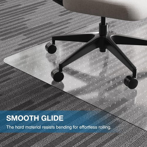 FUNMAT Chair Mat for Carpet, 46" x 60" Desk Chair Mat for Carpeted Floors, Non-Slip Office Vinyl Mat for Carpet with Studded, Easy Glide Heavy Duty Floor Protector Mat for Home Office, Clear