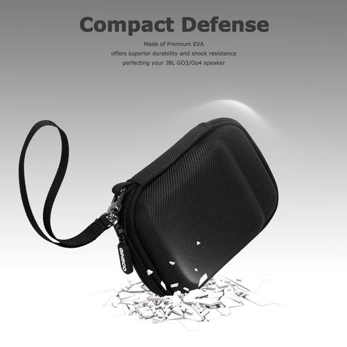Ginsco 2025 New Case for JBL Go 3 and GO 4 - Ultra-Portable Waterproof and Dustproof Mini Bluetooth Speaker, Hump Design Travel Carrying Case Hard Shell Cases with Detachable Strap