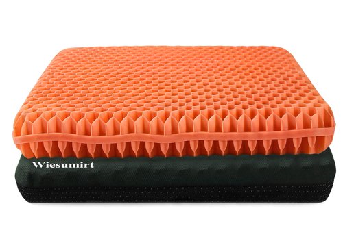 Plus Size Gel Seat Cushion for Long Sitting, Extra Large and Thick Gel Seat Cushion for Pressure Relief for Back, Sciatica, Hip, Tailbone Pain, Used for the Office, Truck, Wheelchair.(Orange)