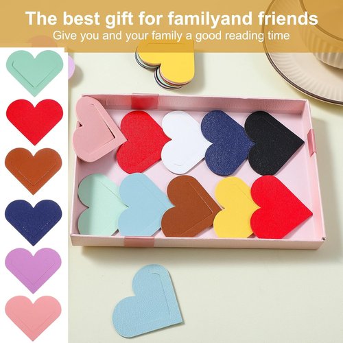 Ouligay Leather Bookmarks - Cute Heart Design for Women | 20-Piece Set, Perfect Gift for Book Lovers