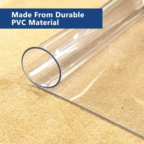 Naturei Office Chair Mat for Hardwood Floor, 45" x 53" Clear Chair Mats, 1/5" Thick Plastic Mat for Under Office Chair, Desk Floor Protector for Rolling Chairs, for Hardwood or Low Pile Carpet