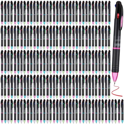 JOVITEC 192 Pack 0.7mm 4 Color Multicolor Ballpoint Pens, 4-in-1 Multi Colored Gel Ink Retractable Ball Point Pens Gifts for School Student Office Teacher Nurse Staff Holiday Party Favors