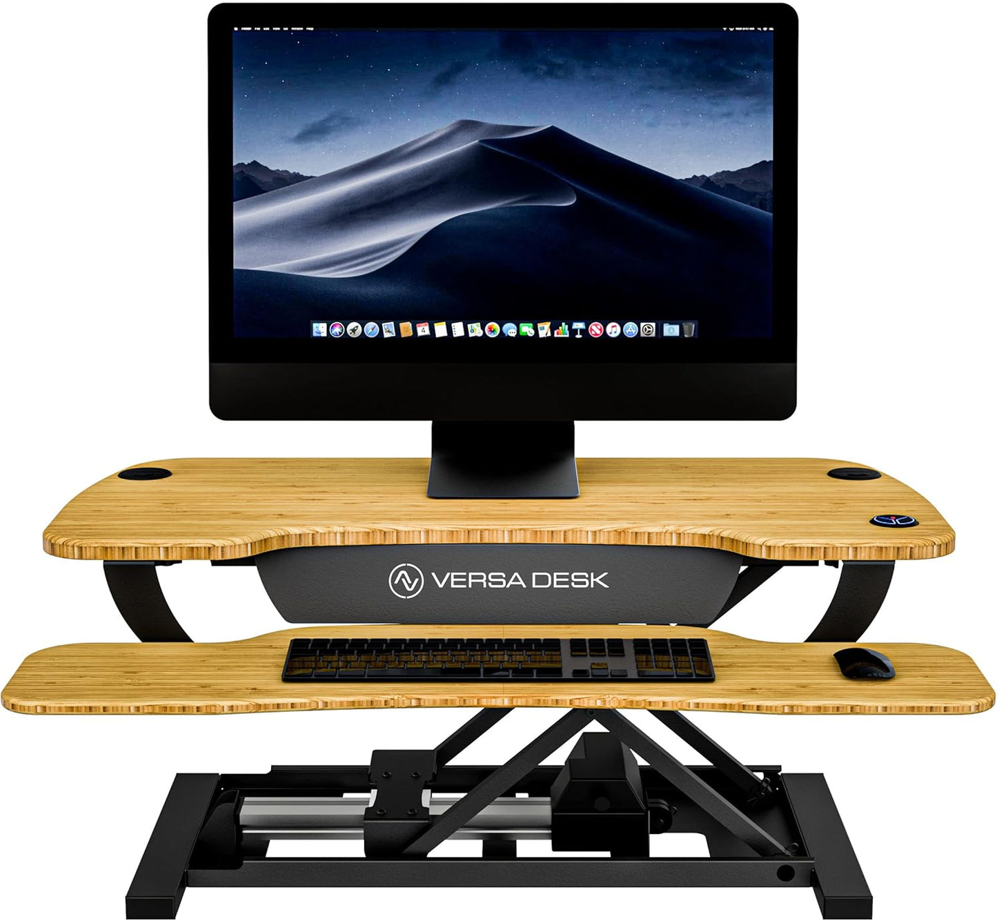 VERSADESK® PowerPro™ Standing Desk Converter - 36" x 24" Electric Height Adjustable Riser with Keyboard Tray & USB Hub - Ergonomic Bamboo Workstation for Home & Office