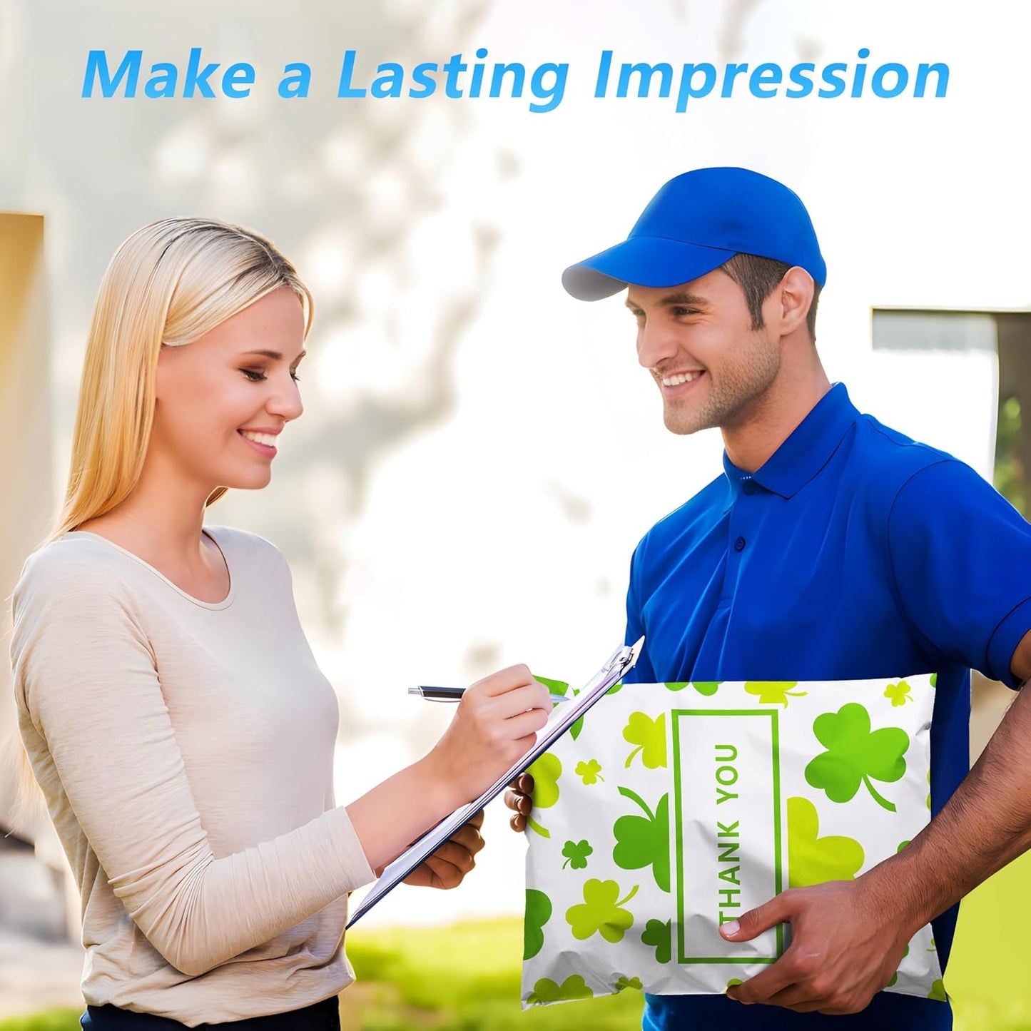 St. Patrick's Day Poly Mailers - 10x13 Inch Waterproof & Tear-Resistant Shipping Bags | 25 Pcs with Clover Print