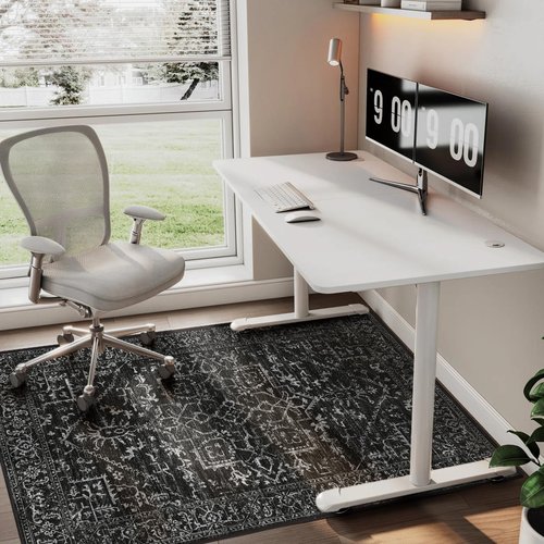 QQpony Chair Mat for Hard Floors, 48" x 60" Office Chair Mat for Hardwood Floor, Area Rug for Living Room, Protector Floor Desk Rug for Home Office (Black)