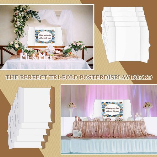 Geyee 20 Pcs Trifold Poster Board Bulk 36 x 48 Inch Foldable Presentation Display Science Project Board for Back to School Bulletin Business Projects Exhibition Supplies