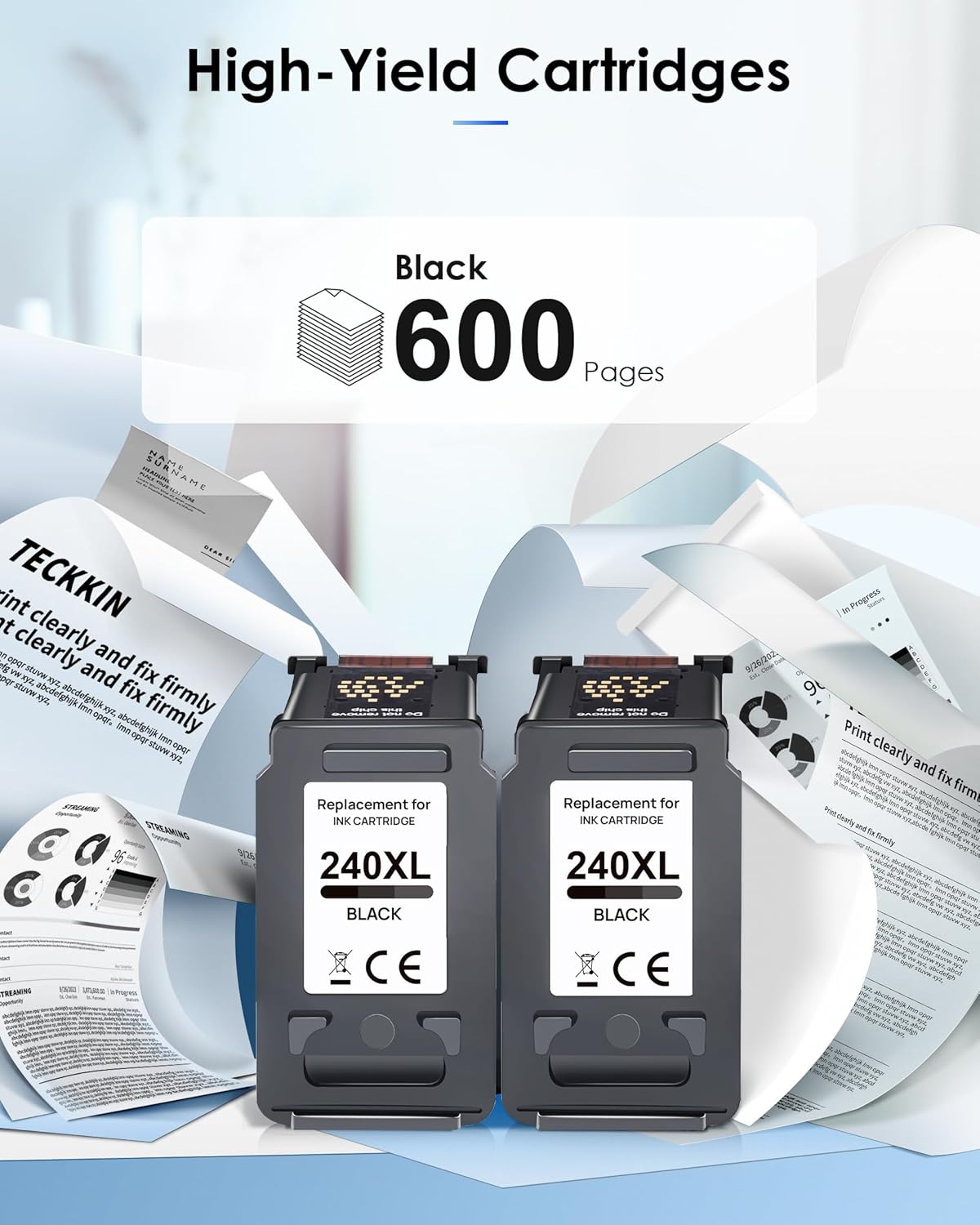 PG-240XL/CL-241XL Ink Cartridges Replacement for Canon 240XL 241XL Combo Pack 240 241 Printer Ink for PIXMA MG3620 MG3600 TS5120 TS5100 MG3220 MG3520 MG2120 MX472 (1 Black, 1 Tri-Color)