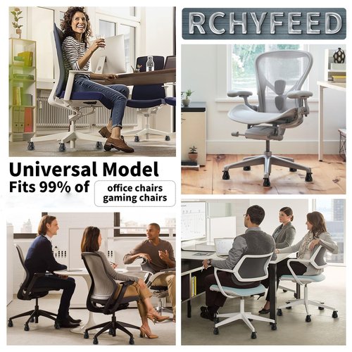 RCHYFEED 10 Pcs Bell Glides Replacement Office Chair Wheels- Chair Desk Swivel Caster Wheels to Fixed Stationary Castors for Hardwood Floors,Switch Between Wheel Glide and Stopper,On/Off Setting