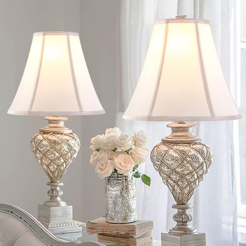 Cream Bell Lamp Shades Medium Lamp Shade 6" Top x 13" Bottom x 10.6" High(Spider) Modern Fabric Lamp Shade for Floor Lamp,Table Lamp,Bedside Lamp, Side Ribbing Replacement Lampshade by GO&SO