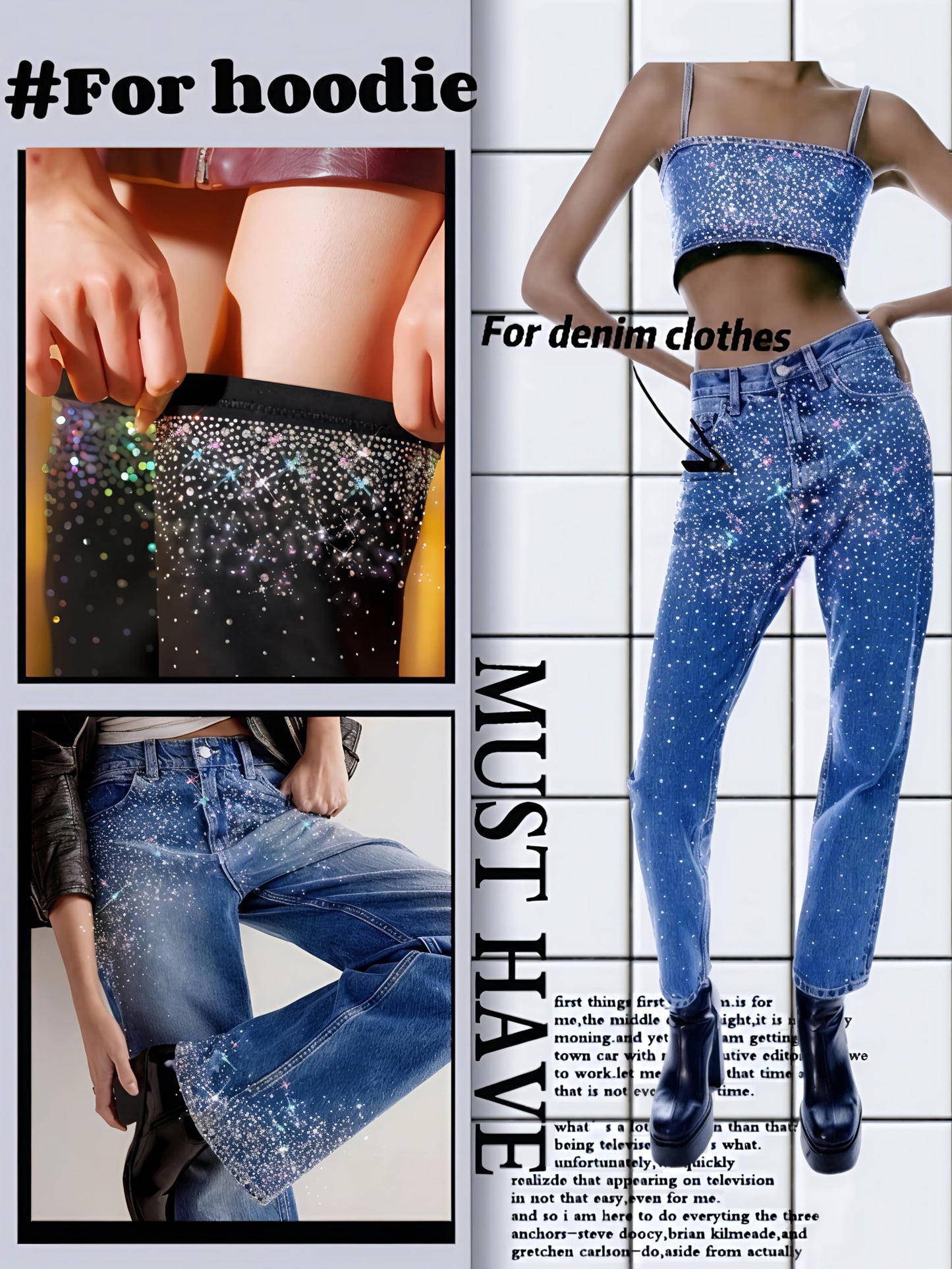 12 Sheets AB Iron on Rhinestone Sheets for Heat Press | Hotfix Rhinestone Transfers, Flat Round Crystal Decals, Glitter Gems Stickers, Iron on Patches for T-Shirts, Denim, Clothing, DIY Crafts