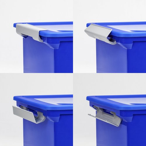 Storage Plastic File Tote Storage Box with Snap-On Lid, Letter/Legal Size, Clear/Blue (61508A01C)