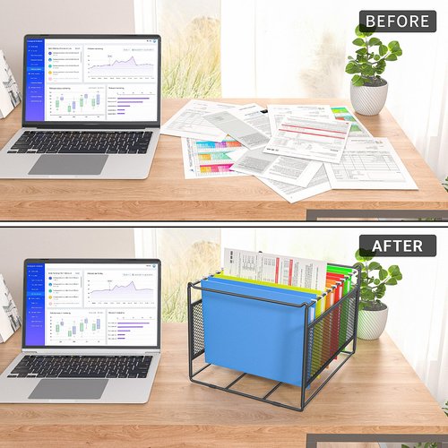 Vanulee Letter/Legal Size Hanging File Folder Frame,Hanging Files Holder Rack for Desk Organizer,Hanging Folders Rails for Filing Cabinet Drawers Above 10" in Height,15.2" Lx12.4 Wx10 H