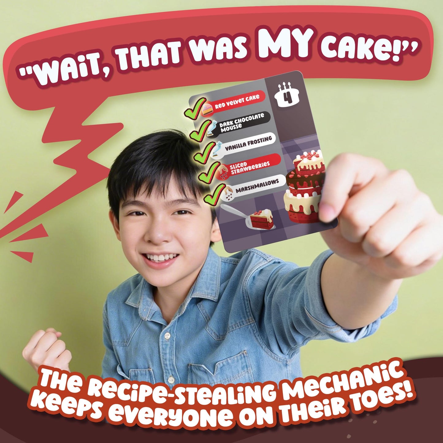 Secret Recipes - Go Fish-Style Strategy Card Game - for Kids, Teens, and Adults - Ages 8+, 2-5 Players