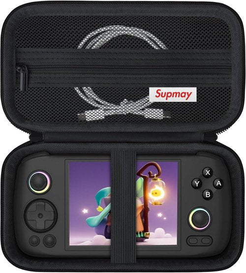 RG Retro Game Console Hard Carrying Case - Travel Storage Holder with Mesh Bag for Accessories | Black