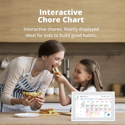 Dragon Touch 10.1 inch Digital Calendar Chore Chart – Interactive Touchscreen, Smart Family Planner, Hearth Display Desk Digital Calendar Seamless Scheduling