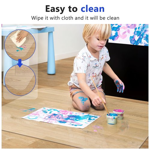 Office Chair Mat for Hardwood Floor, 47"×59" Fully Clear Desk Chair Mat for Rolling Chairs, Heavy Duty Hard Floor Protector Mat for Home Office, Anti-Slip, Flat Without Curling