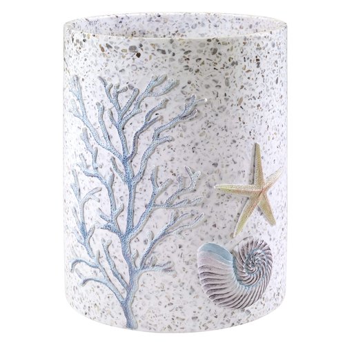 Avanti Linens - Wastebasket, Decorative Trash Can, Guest Bathroom Essentials, Sea Inspired Home Decor (Coastal Terrazo Collection)