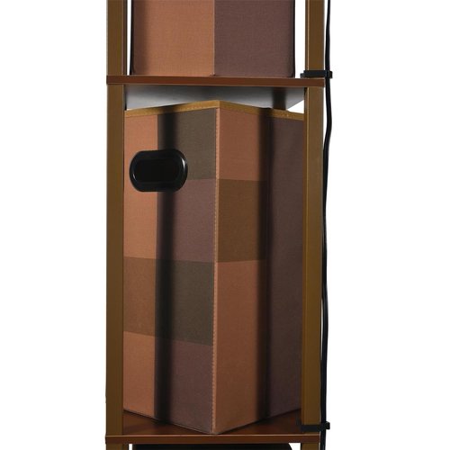 Minecraft Brownstone Torch 5-Foot Standing Floor Lamp and Storage Unit | Includes 3 Cube Organizer Storage Bins