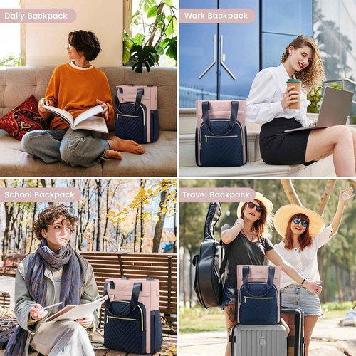 LOVEVOOK Laptop Backpack for Women, 15.6 Inch Work Business Laptop Bag, Wide Top Open Teacher Nurse Bag with USB Port, Waterproof Computer Backpack Purse for travel