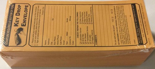 Key Drop Envelope #7215-500 Qty. (P1)