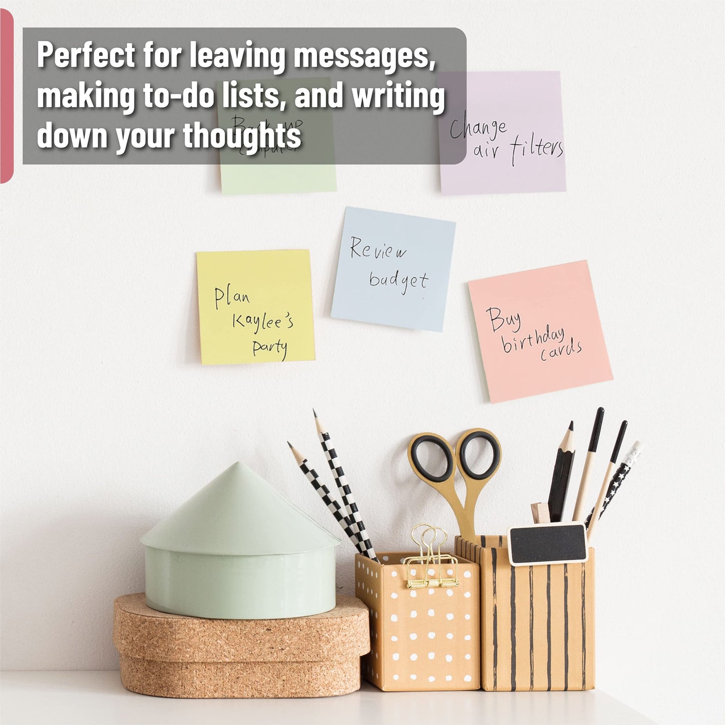 Mr. Pen- Sticky Notes, 3"x3", 24 Pads, 1440 Sheets, Pastel Colors