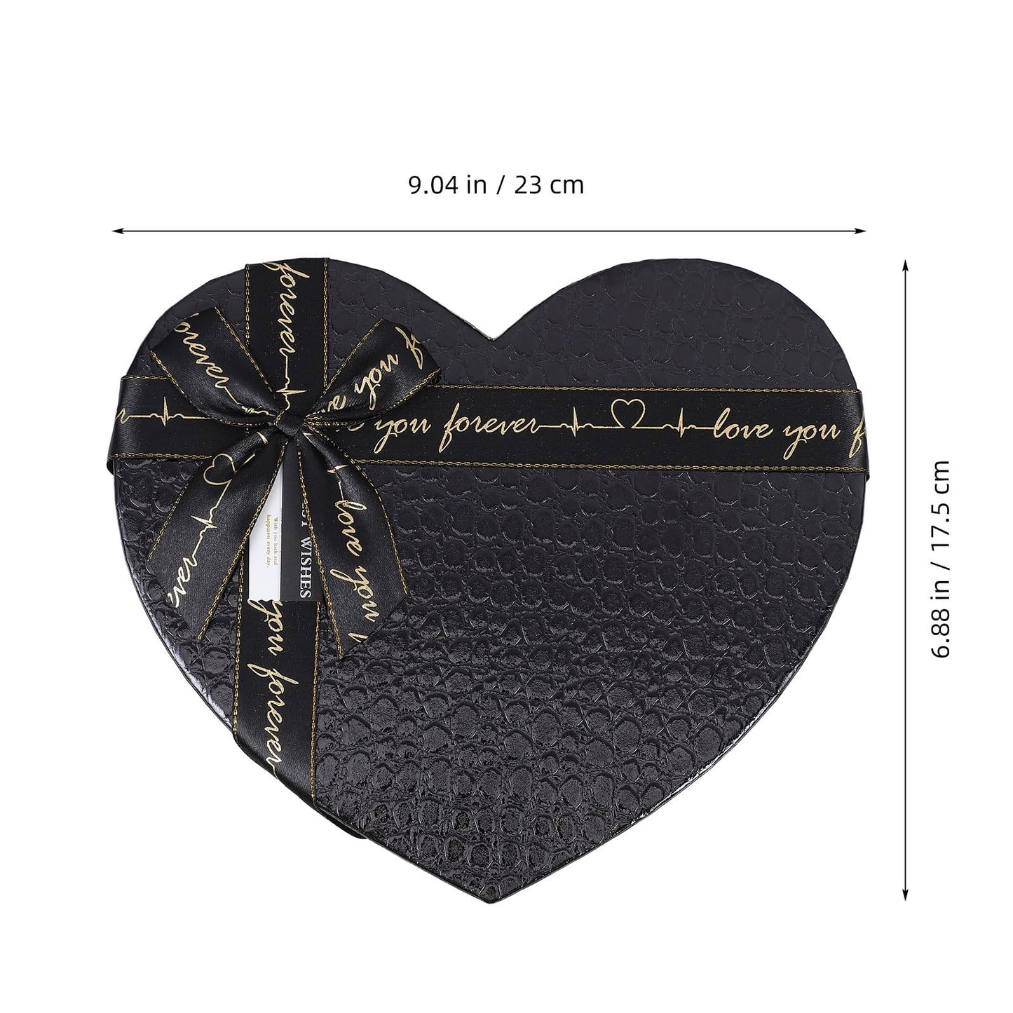 SHINEOFI Black Heart Shaped Box Valentine's Day Mother's Day Wedding Birthday Present Box for Jewelry Chocolates Flowers Packaging 9.06X6.89X3.54 Inches