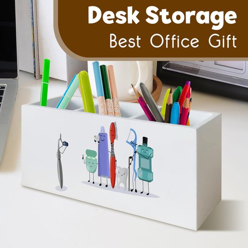 UNCDLV Dentist Pen Holder for Desk, Dentist Gifts, Tooth Pen Holder Tooth Dental Gifts for Women Men Dental HHygienist Must Haves Wooden Pen Pencil Holder Organizer for Dental Office Desk Decor