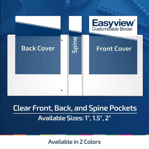 Davis Group Easyview Junior - Premium Small Clear-View 3-Ring Binder for School, Office, or Home, Made in Canada, 2-Inch Mini, 8.5"x5.5", White