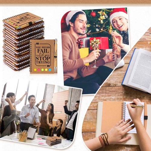 Tenceur 50 Sets Employee Appreciation Gifts Bulk Customer Service Week Inspirational Spiral Notebook with Sticky Note Pen Medical Assistant Notepad for Emergency Nurses Teacher Coworkers Vet Tech