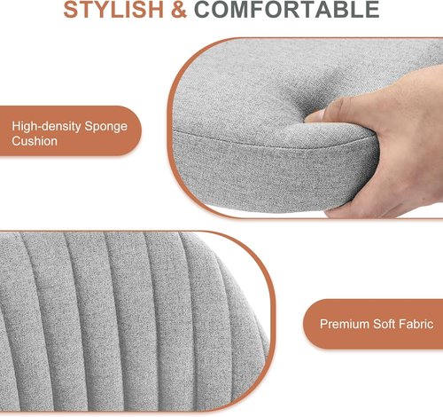 DUMOS Comfy Office Chair - Height Adjustable Swivel Desk Chair with Wheels | Classic Grey for Home & Office