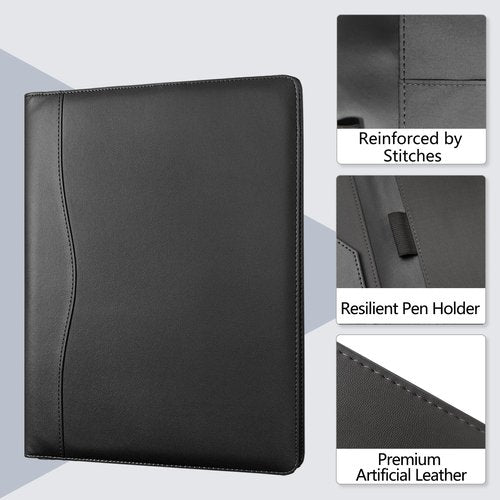 Padfolio Folder Portfolio Leather Organizer Binder Portfolio Storage Clipboard with Cover for Legal Pad Holder Letter Size A4 Writing Padfolio Pad for Business School Office