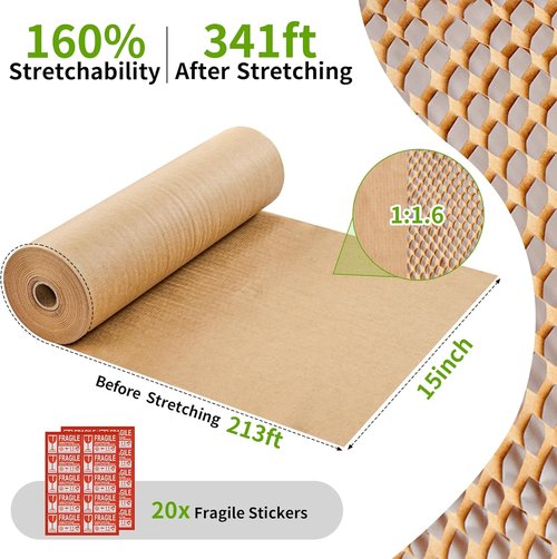 JARLINK Scratch Off USA Map Poster Bundle - Eco-Friendly Packing Paper & 20 Fragile Stickers