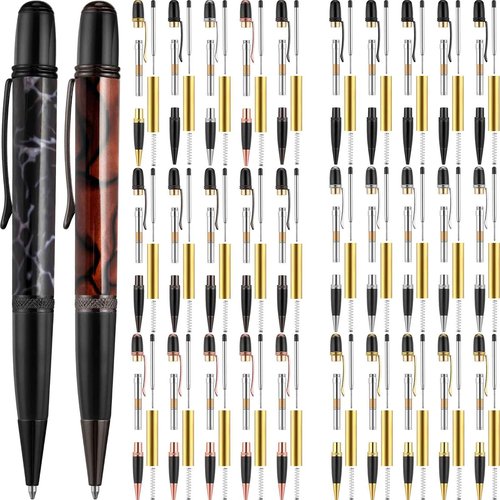 Colarr 30 Pack Woodturning Pen Kit Twist Ballpoint Pen Kit with Refill Copper for DIY Classroom Supplies Teacher Student Friends Gift