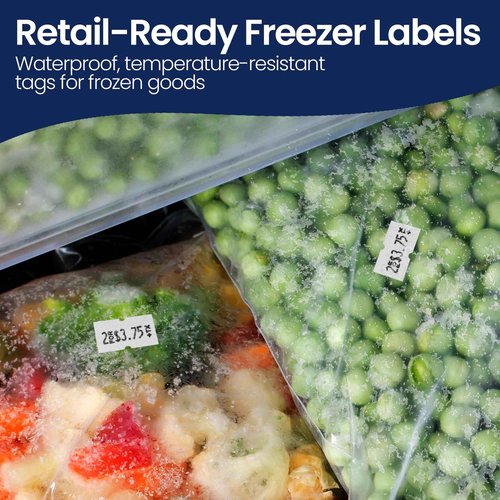 Perco 1 Line Freezer Adhesive Labels - 32 Rolls, 4 Sleeves, 32,000 Blank Price and Date Gun Labels for Perco Lite, X, Plus and Pro 1 Line Price and Date Guns - Made in USA