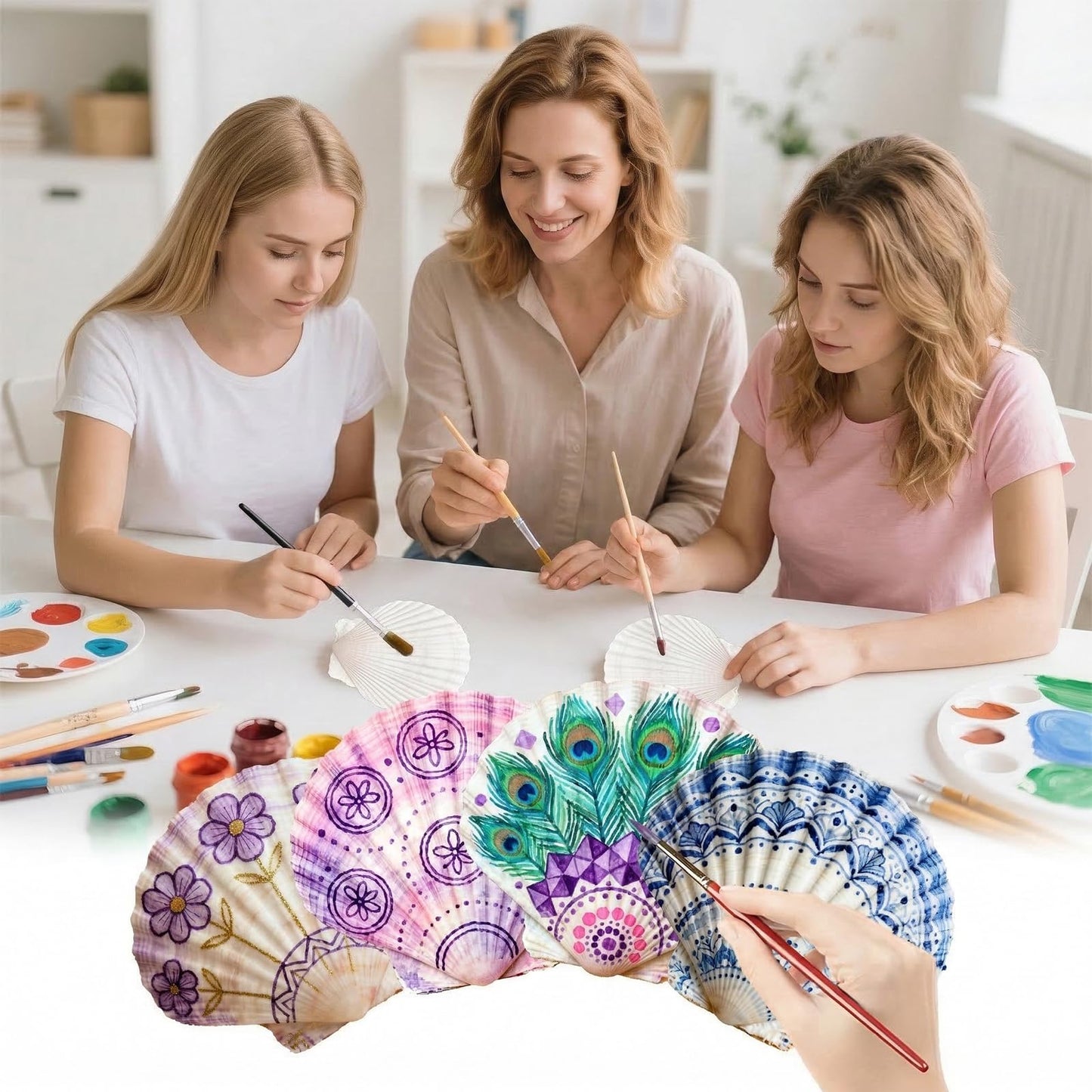 36PCS Natural Scallop Shells for Crafts, 2-3 Inch White Sea Shells for Decorating, Genuine Beach Seashells for DIY Craft Making, Painting, Cooking, Ocean Themed Party Supplies & Decorations